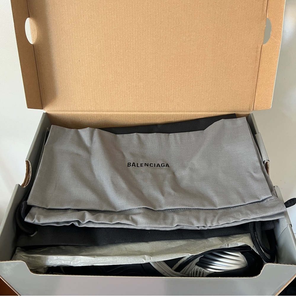 Balenciaga Tyrex black silver square toe sneakers - Picture 15 of 16